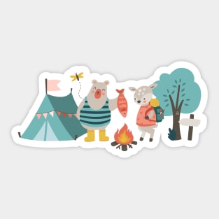 Camping animals Sticker